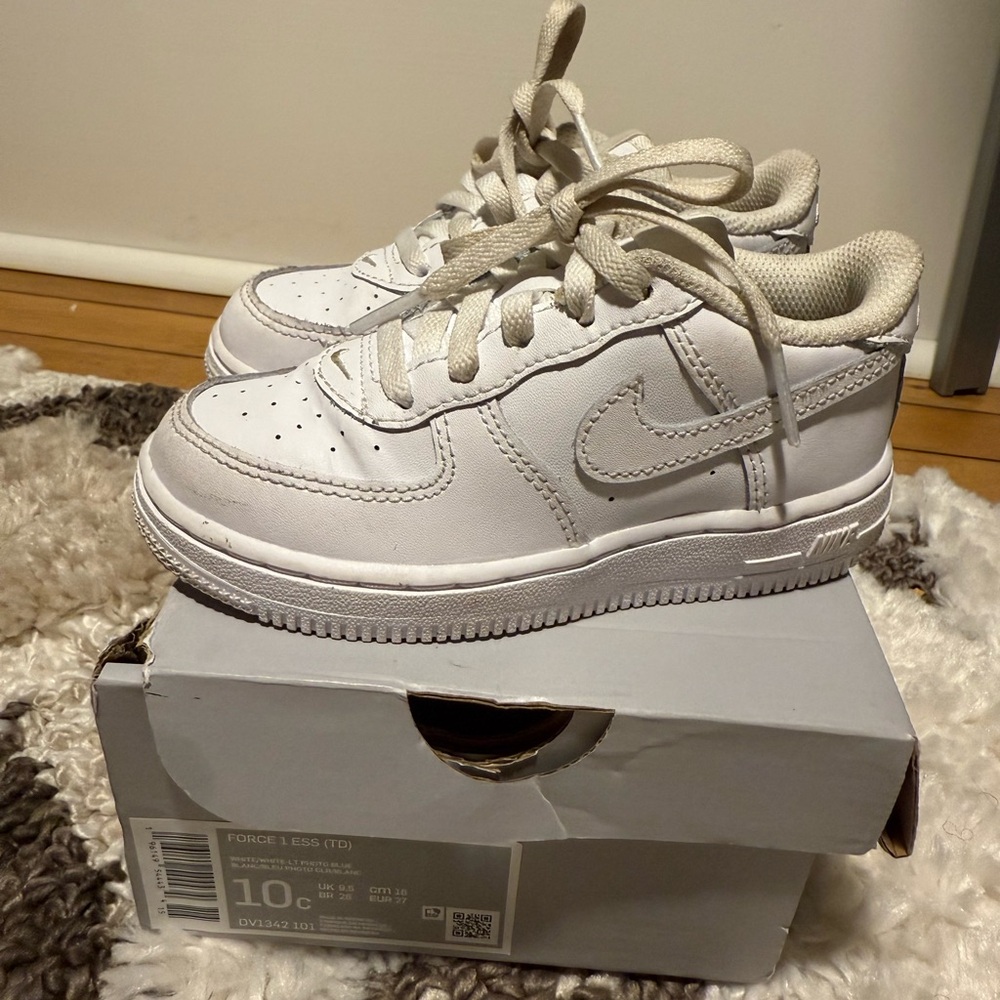 All White Nike Air Force One- Kids Size 10